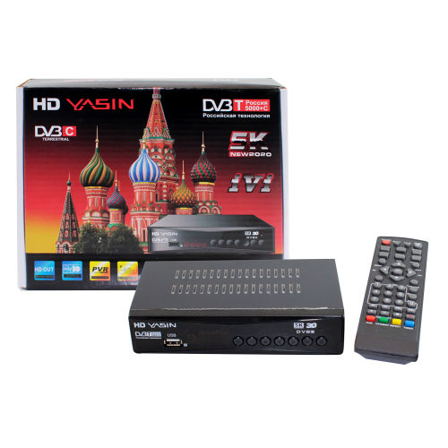 Ресивер DVB-T2 HD YASIN 5K, MPEG-2/MPEG-4, HDMI, USB, WI-FI арт.53 570
