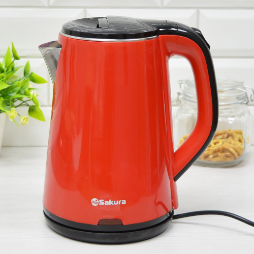 Чайник электрический 2,2л красный с черным SA-2150BR арт.SA-2150BR