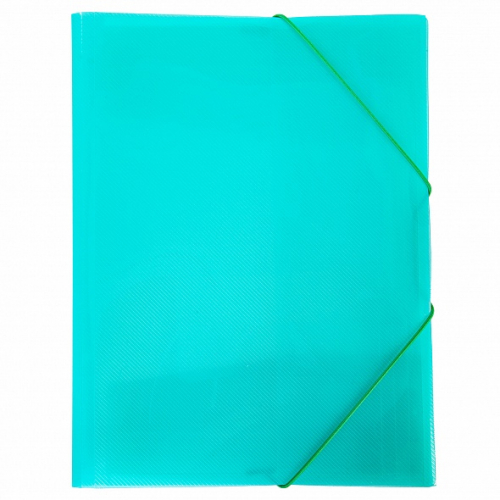 Папка Пластиковая Hatber А4ф на резинке LINE 400мкм- Зеленая полупрозрачная