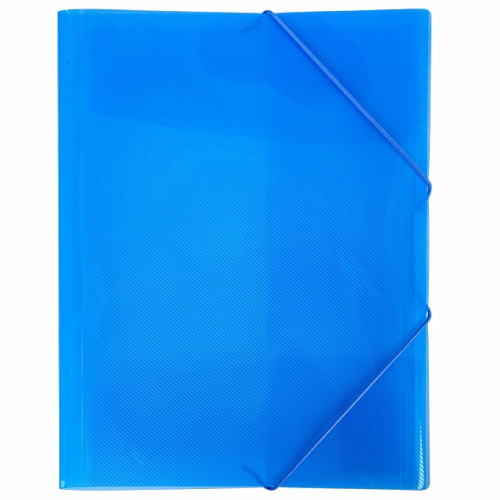 Папка Пластиковая Hatber А4ф на резинке LINE 400мкм- Синяя полупрозрачная