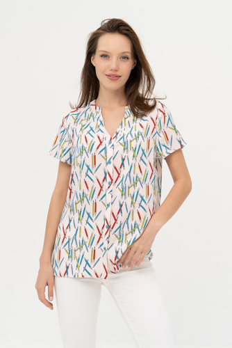 Рубашка BINITA #841004Розово-бирюзовая