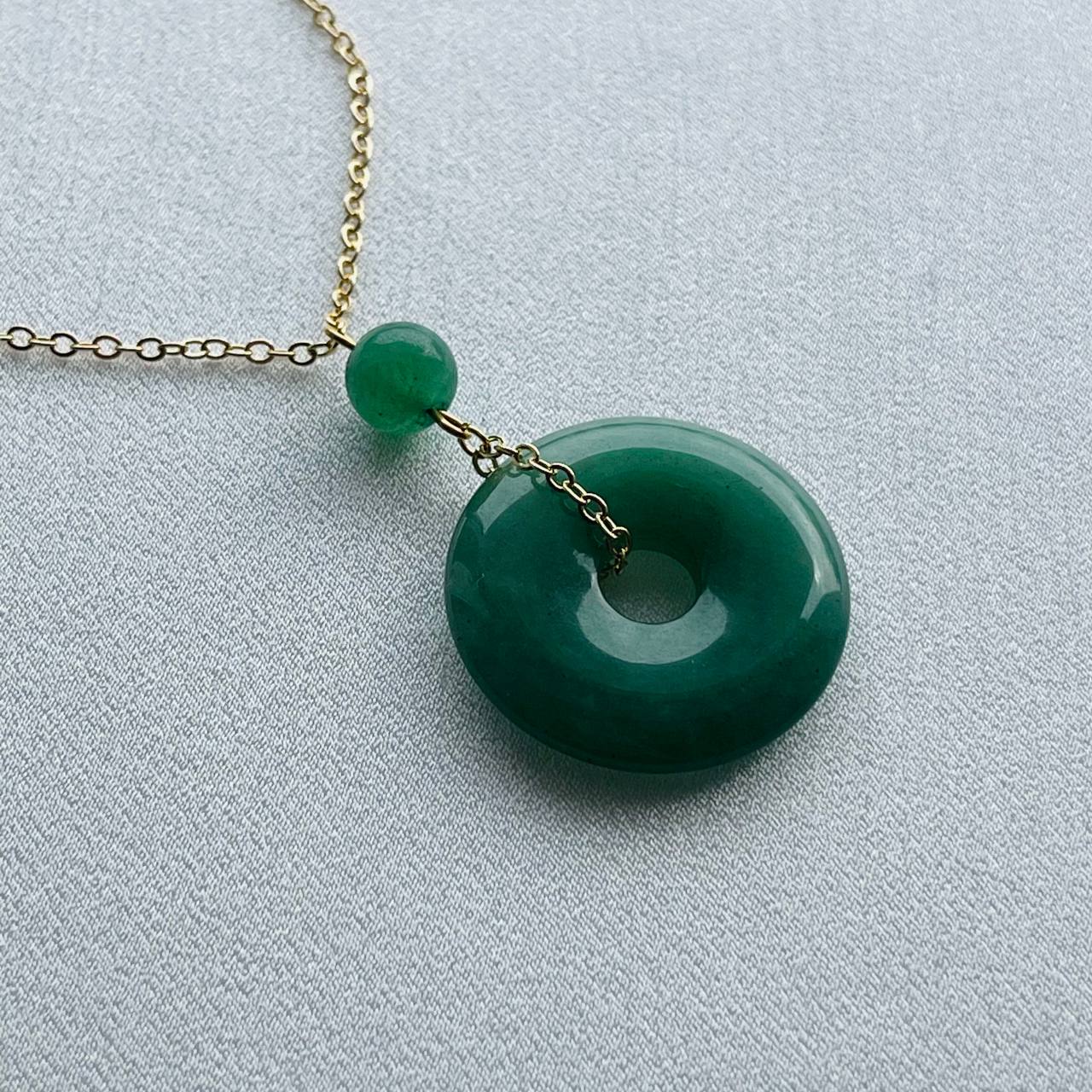 Радуга Самоцветов Кулон на цепочке из зеленого Авантюрина