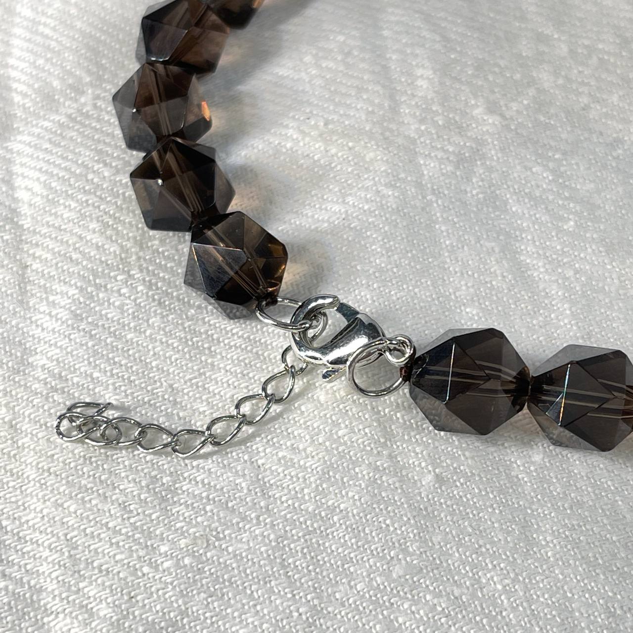 Радуга Самоцветов Бусы с кулоном из Раухтопаза и Горного Хрусталя