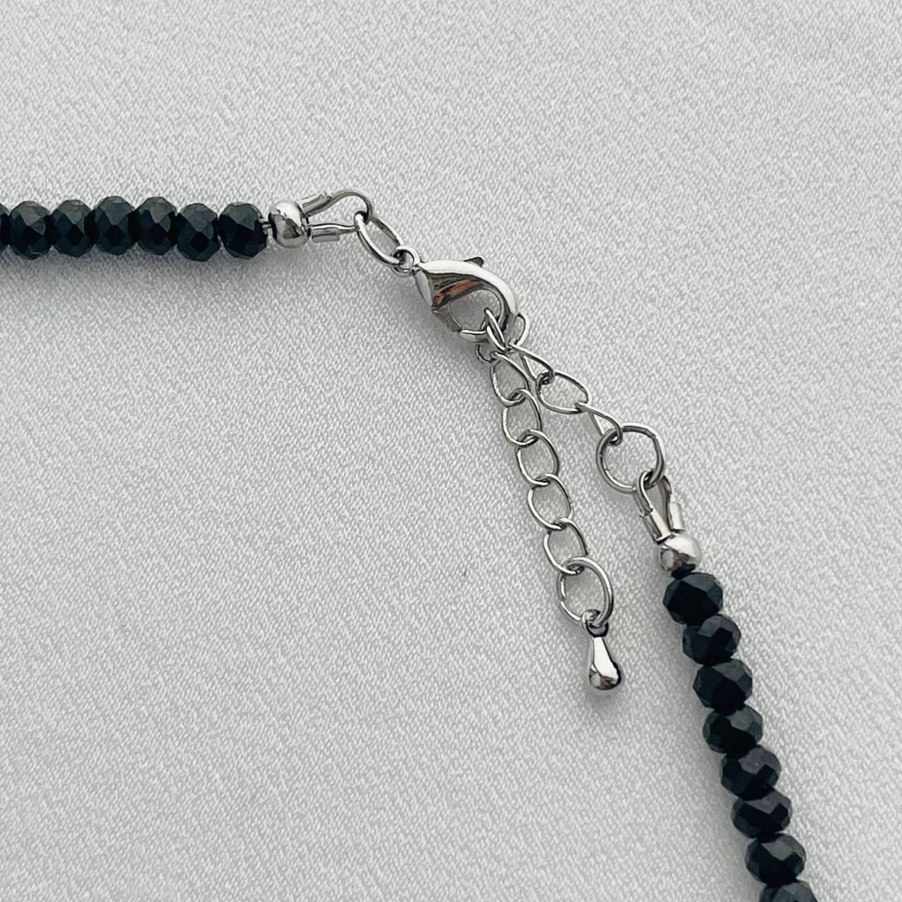 Радуга Самоцветов Колье из черной Шпинели с Жемчугом