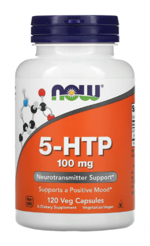 NOW Foods, 5-гидрокситриптофан, 100 мг, 120 вегетарианских капсул