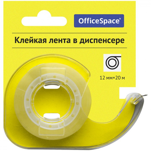 Скотч 12мм 20м прозрачный OfficeSpace в пластиковом диспенсере 288235 в Нижнем Новгороде
