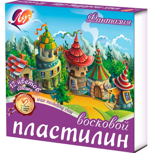 Пластилин 12 цв. Фантазия 25С 1523-08 восковой /ЛУЧ/. в Нижнем Новгороде