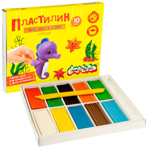 Пластилин 10 цв. Каляка-маляка ПКМ10-П 150г. в Нижнем Новгороде
