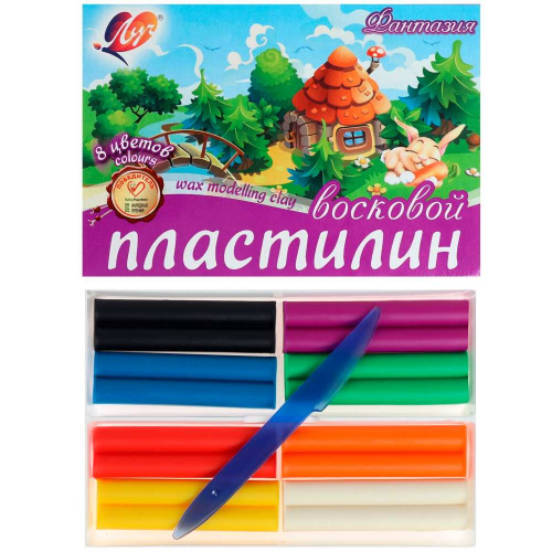 Пластилин 8 цв. Фантазия 25С 1522-08 восковой /ЛУЧ/. в Нижнем Новгороде