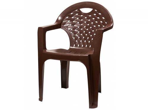 Кресло пластиковое коричневое