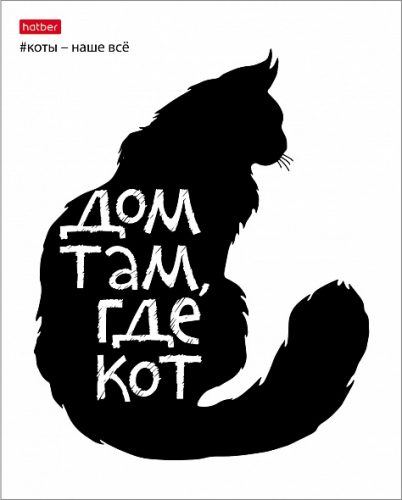 37р. 50р.Тетрадь 48л А5ф клетка 65г/кв.м на скобе выб лак 5 диз.в блоке скругл.углы серия  -#Коты- наше Всё- 