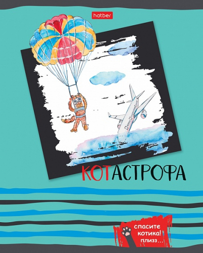 30р. 35р.Тетрадь 48л А5ф клетка на скобе 5 диз.в блоке скругл.углы серия -Спасите котика- 