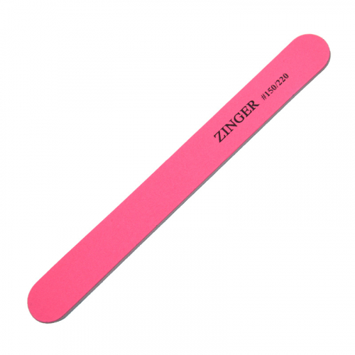 Zinger, Пилка для ногтей тонкая Овал (розовая) 150/220