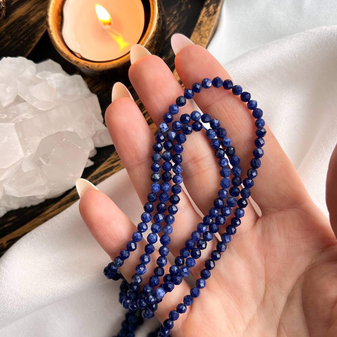 Радуга Самоцветов Бусины для украшений из Содалита огранка