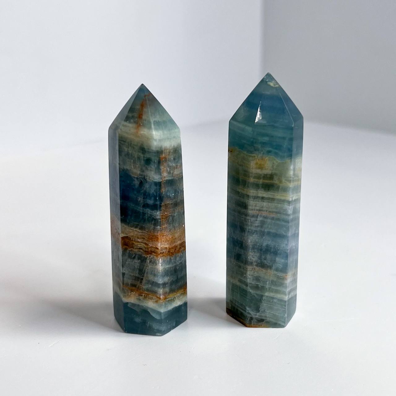 Радуга Самоцветов Кристалл из голубого карибского Кальцита