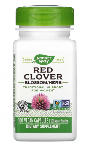 Nature's Way, красный клевер, цветы и надземная часть растения, 400 мг, 100 вегетарианских капсул