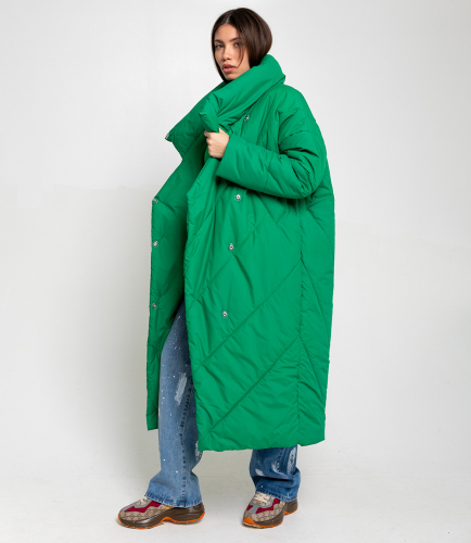 Ст.цена 2890руб.Пальто #БШ1290-1, зелёный