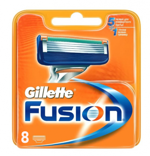 GILLETTE Fusion  Cменные кассеты для бритья  8шт