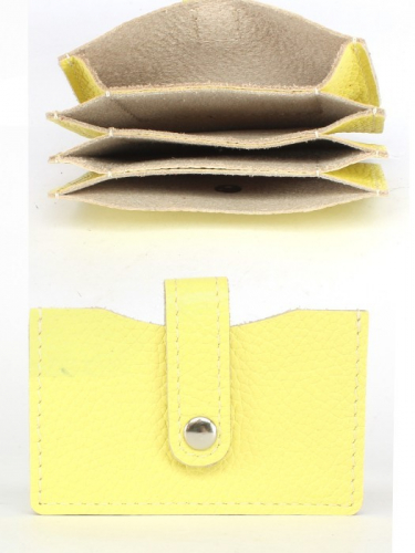 Обложка пропуск/карточка/проездной Croco-фк-1008 натуральная кожа желтый флотер (102) 255255