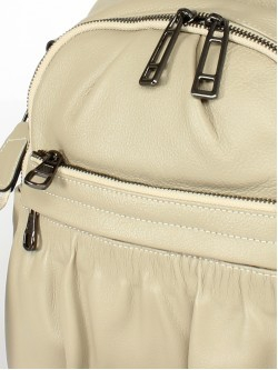 Рюкзак жен натуральная кожа GU 2066-661, 1отд, 3внут+5внеш карм, бежевый 254729