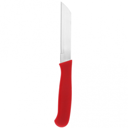 Нож для овощей 77мм, лезвие из нержавеющей стали, цветная пластмассовая ручка с отверстием в ассортименте: синий; красный; зеленый 