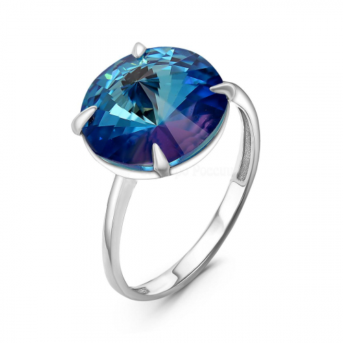 Серьги из серебра с кристаллами Swarovski Королевский синий родированные 925 пробы с-002р-001L110D