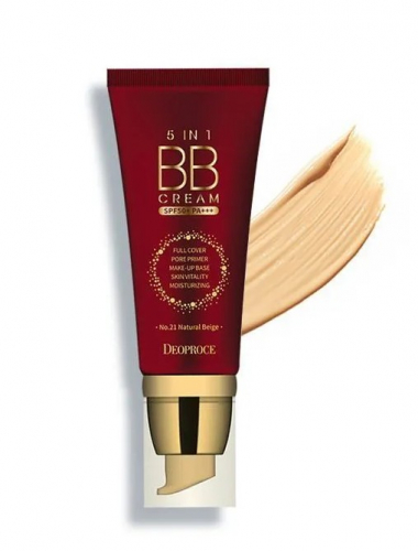 DEOPROCE 5 IN 1 BB CREAM NO.21 NATURAL BEIGE Мультифункциональный BB крем 50г