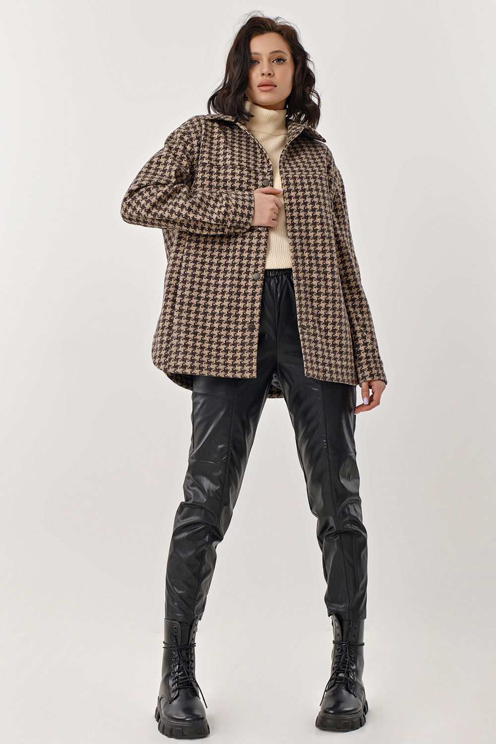 ст. цена3490руб.! Теплая рубашка из пальтовой ткани бежевая