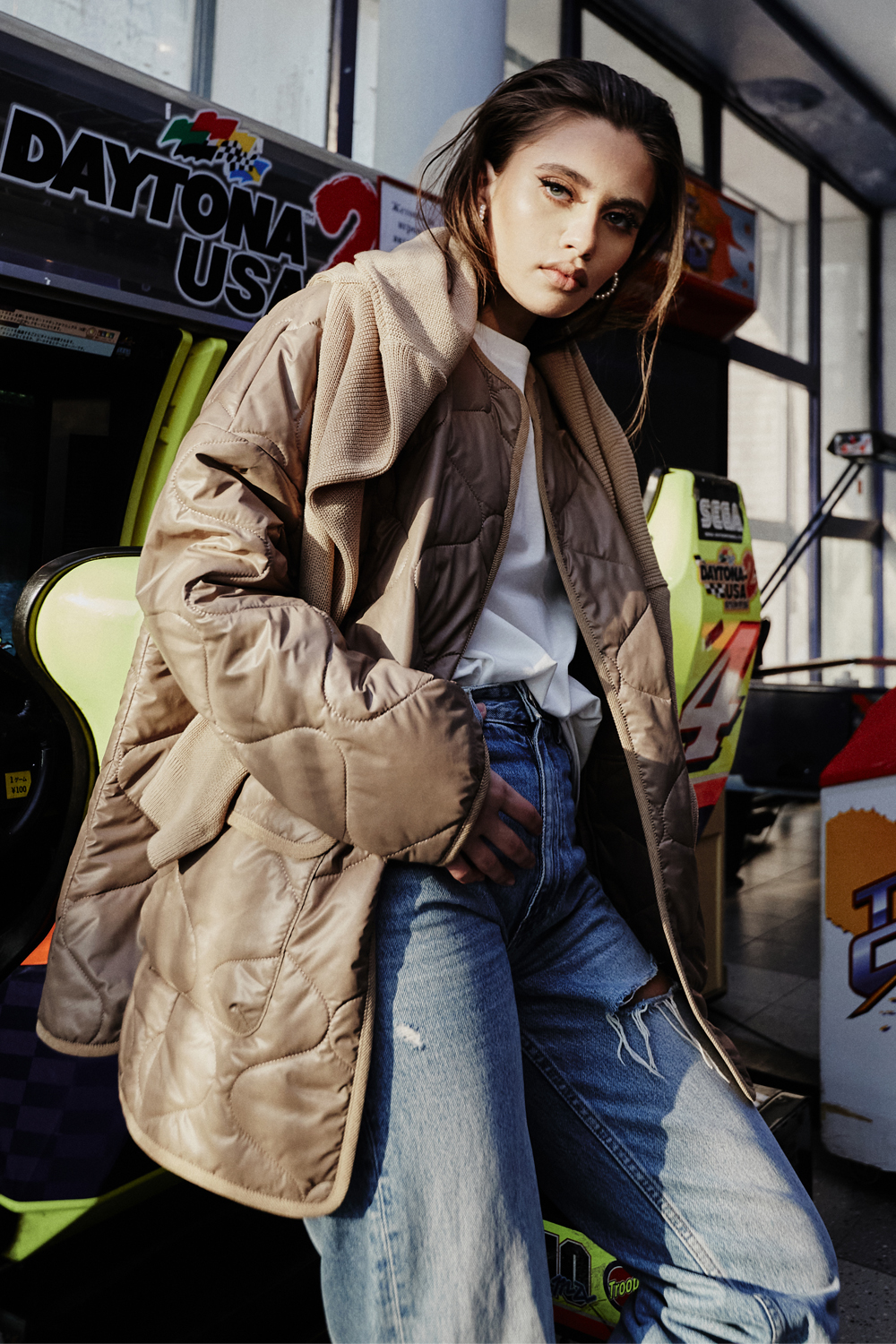 ст. цена3950руб.! Куртка стеганая из плащевой ткани ореховая