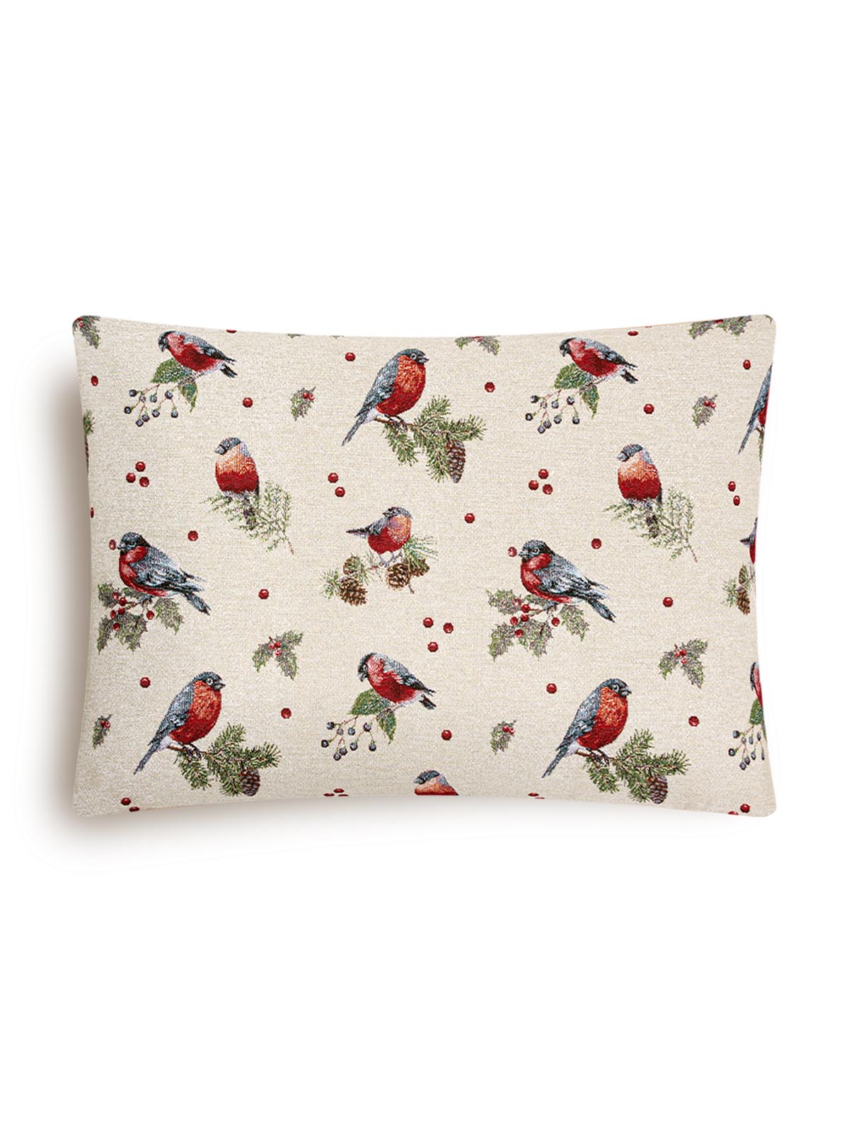 Новогодние друзья Снегири Наволочка 50х70 см 2307801 односторонняя