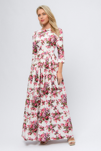 Платье 1001 DRESS #892211Белый (цветочный принт)