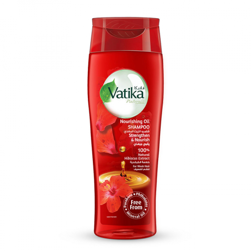 DABUR VATIKA Naturals Shampoo Nourishing Oil Hibiscus Шампунь для волос против ломкости волос с маслом гибискуса 425мл