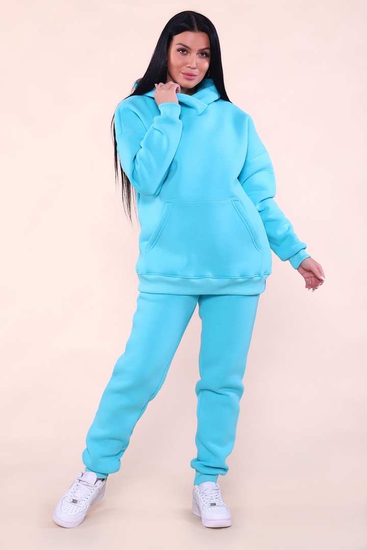 Костюм с начесом стиль oversize - XXI - 399 - бирюза
