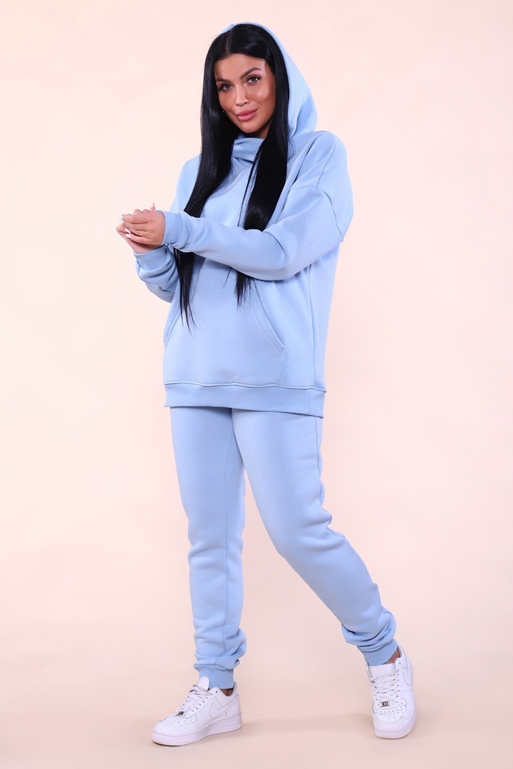 Костюм с начесом стиль oversize - XXI - 399 - голубой