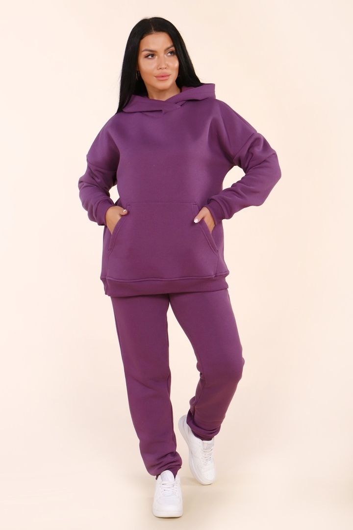 Костюм с начесом стиль oversize - XXI - 399 - ежевичный