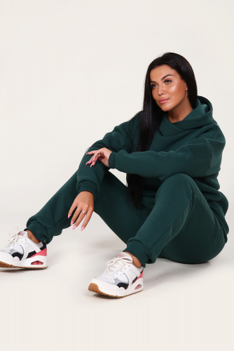 Костюм с начесом стиль oversize - XXI - 399 - изумрудный