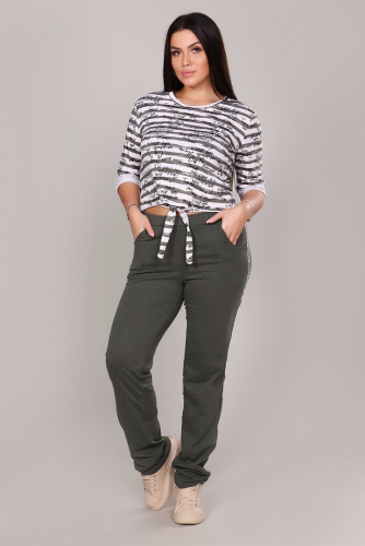 Костюм футболка+брюки - Fashion sports - 378 - хаки