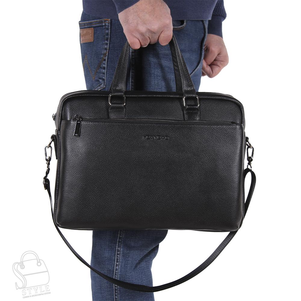 Портфель мужской кожаный 66275H black Heanbag