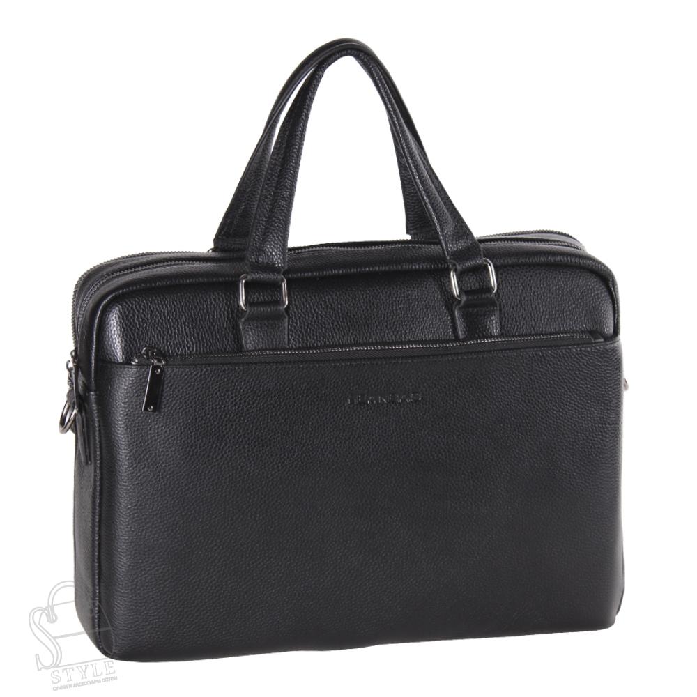 Портфель мужской кожаный 66275H black Heanbag