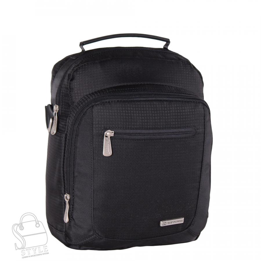 Сумка мужская текстильная 9128TP black Top Power в Новосибирске