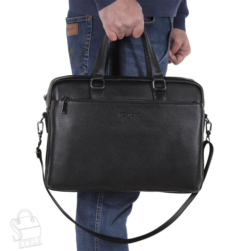 Портфель мужской кожаный 66275H black Heanbag