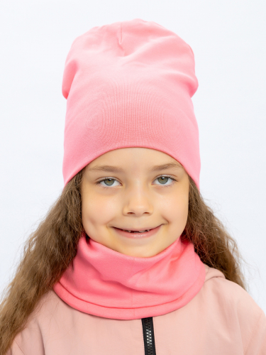 Светло-розовая шапка-труба (бафф) детская для девочки (132332233)