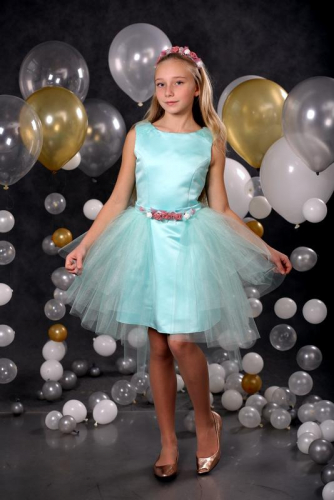 Платье для девочки АФИНА А17-6 голубой