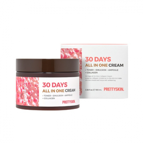 (Корея) Крем для лица Pretty Skin 30 Days All In One Collagen Cream 100мл