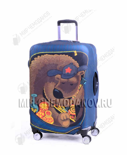 Чехол для среднего чемодана “Русский медведь и матрешки”
