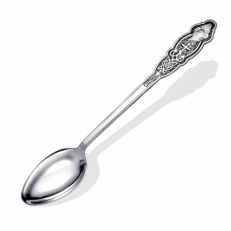 Ложка из серебра штампованая частично черненая