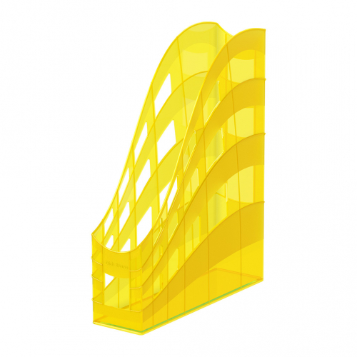 267р. 385р.Подставка для бумаг вертикальная пластиковая ErichKrause® S-Wing, Neon, 75мм, желтый