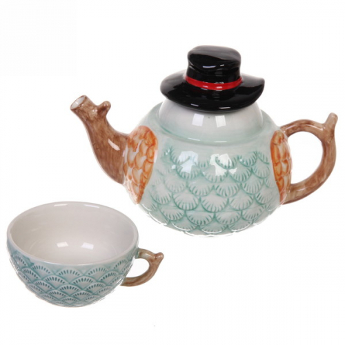 Набор чайный керамический 2 предмета (чайник 300мл+кружка 200мл) 