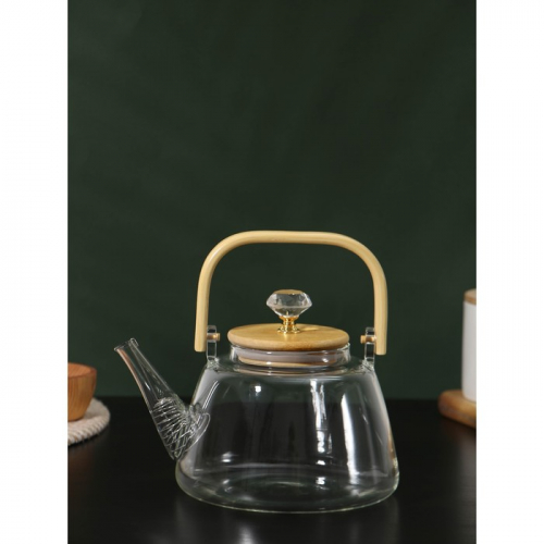 Чайник стеклянный заварочный «Эко. Бриллиант», 1 л, 17×15×19, с металлическим ситом