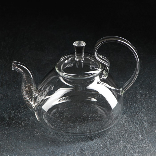 Чайник стеклянный заварочный с металлическим ситом «Элегия», 800 мл